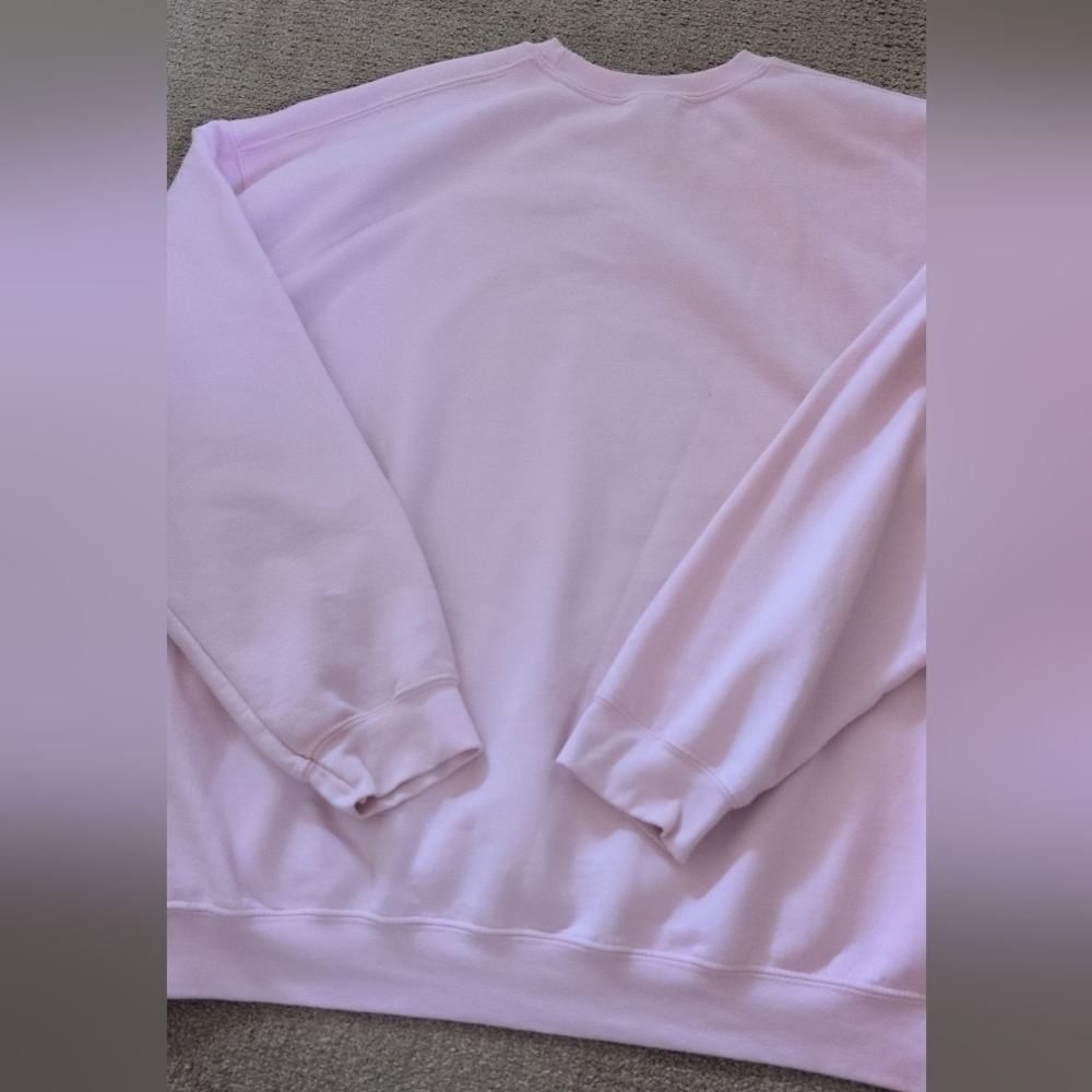 Gildan Women's "My Tummy Hurts" Graphic Light Pink Custom Crewneck Sweatshirt - Picture 8 of 11